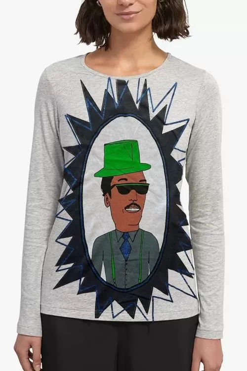 Дамска блуза KOOKAI 6651632 9095-6  Pop Culture Graphics дизайн  Дълъг ръкав  Сив  S