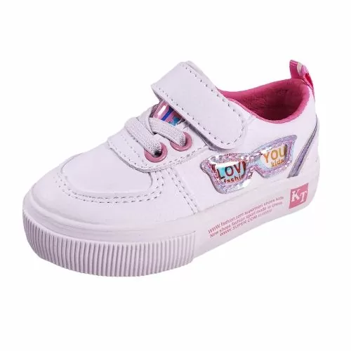 Детски кецове Chippo Baby 03154-1 15-42  21-26  Очила  Еко кожа  Бял Розов  Размер 26  15 50 см