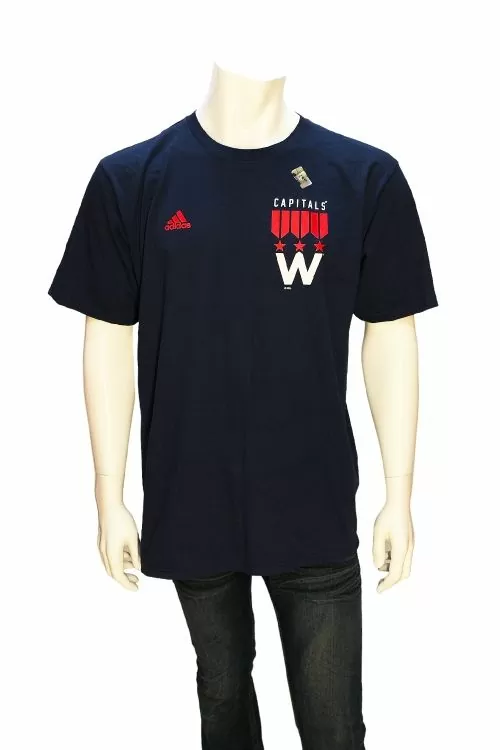 Мъжка тениска Adidas Е-3328901 10-96  Къс ръкав  Памук  NHL Capitals  Автентична  Тъмносин  XL