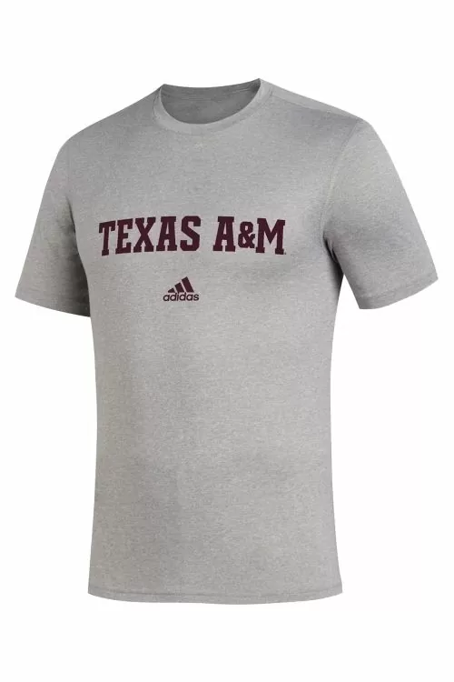 Мъжка тениска Adidas E-8700034 10-96  Къс ръкав  Памук  Щампа  Texas A amp M  Сив  М