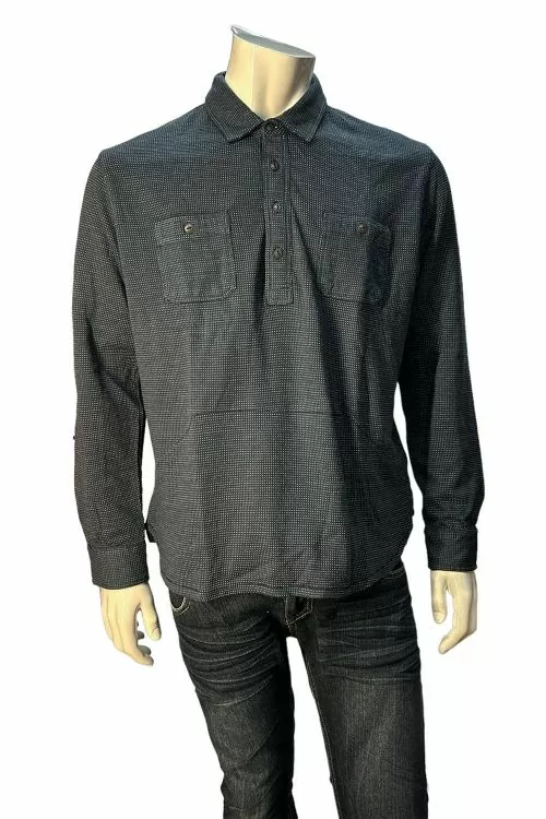 Мъжко блуза Camel Active 183586355 10-104, Поло яка, С дълъг ръкав, Тъмносин,  XL