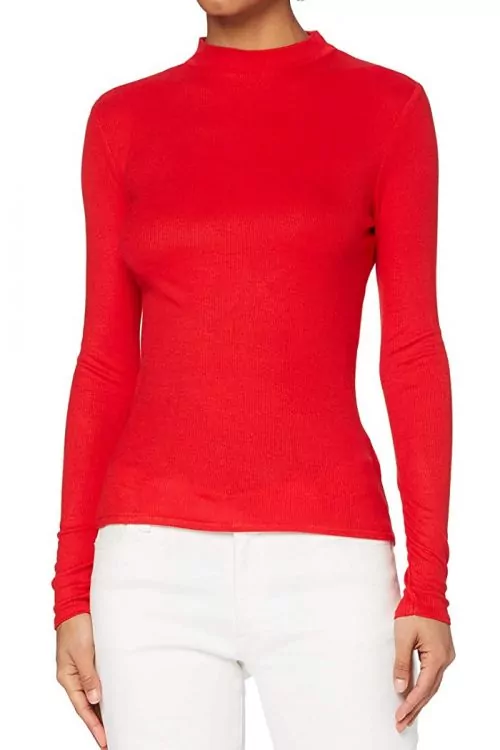 Дамска блуза Find Meraki AZ141199-0334725  Вталена  Ниска яка  Червен  3XL