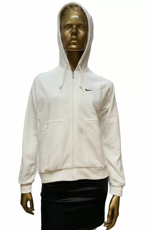 Дамски спортен суитшърт Nike 222449-100-L 10-121 174  С качулка  С цип  С джобове  Памук  Бял  L