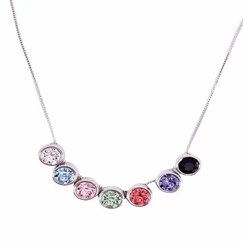 Комплект бижута The Gemseller  16761936 90-3  Със 7 цветни сменяеми висулки  От Swarovski кристали  Многоцветен