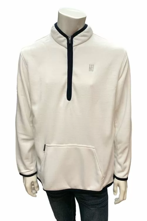 Мъжка блуза Nike 141239-100-M 10-153 156  Дълъг ръкав  Яка с цип  Удължен гръб  M L  Бял