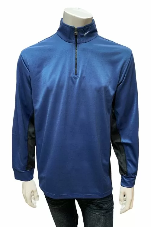 Мъжка спортна блуза Nike 129768-426-M 10-155  Яка с цип  Дълъг ръкав  M  Тъмносин