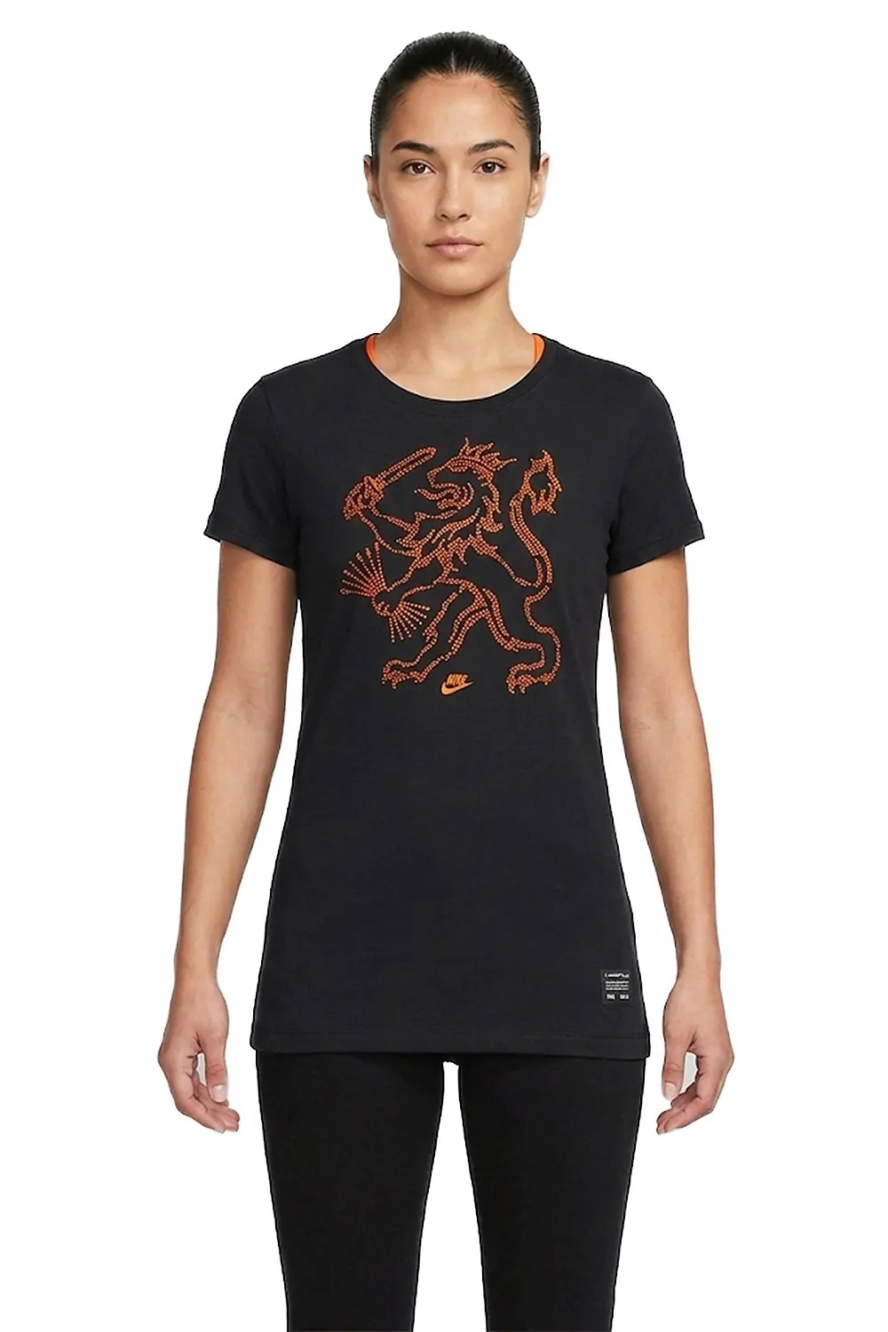 Дамска тениска Nike 531354-010-XS 10-170  2012-13 HOLLAND  Дълга прилепнала кройка  Памук  XS  Черен