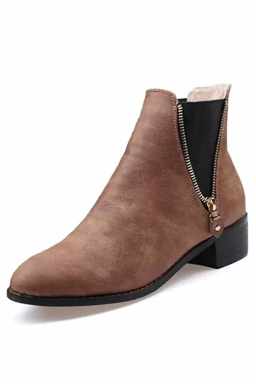 Дамски боти JUP Chelsea Zip Effect 16243263 15-665  С ластици  Мериносова вълна  Естествена кожа  Бежов  39 EU