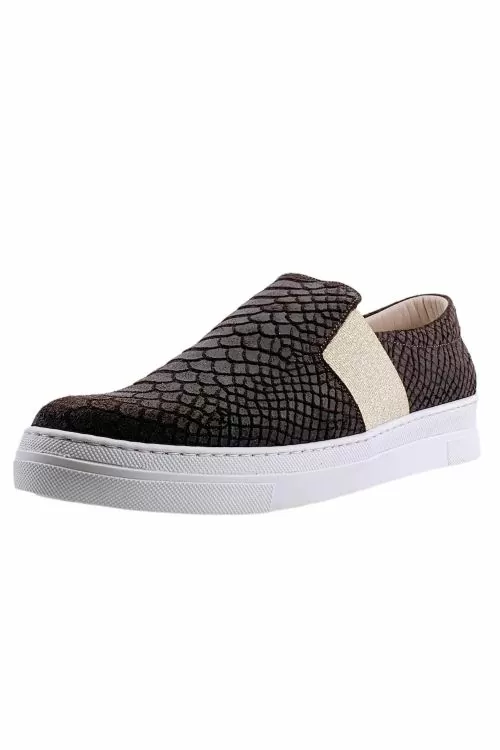 Дамски обувки JUP Elana Blanca 17796371 15-713  Slip On  Животински принт  Естествена кожа  Черен  40 EU