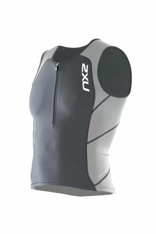 Мъжка спортна тениска 2XU  8572-58 10-192  Compression  ICE-X  Заден джоб  L  Сив