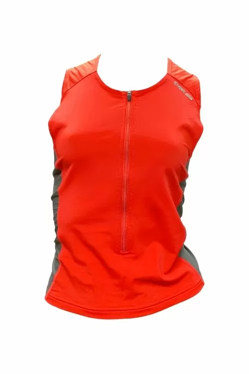 Дамски спортен потник Pearl Izumi 8572-61 10-192  Мрежести панели  Цип  Kонтрол на влагата  М  Червен Сив