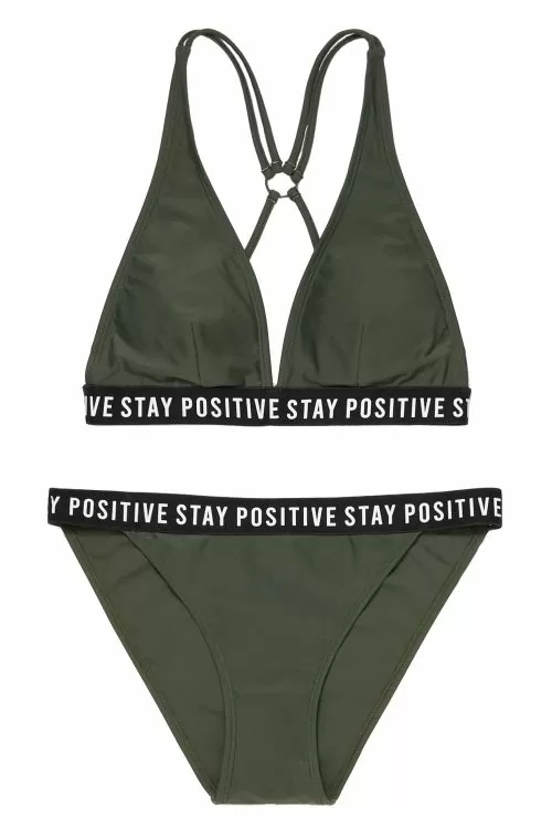 Дамски бански JUP LPP 1643D-87X-XS 5-33  2 части  STAY POSITIVE  Каки  XS