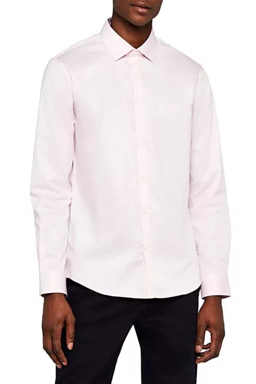 Мъжка риза MERAKI 0507556-AZ14496  Slim Fit  Дълги ръкави  Кент яка  Памук  Бледорозов  XL