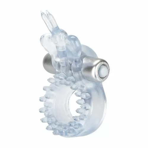 Пенис пръстен Calexotics Wireless Butterfly Ring 041029 10-237, Със стимулатор пеперуда, 3 скорости, 8 x 5 см, Бял