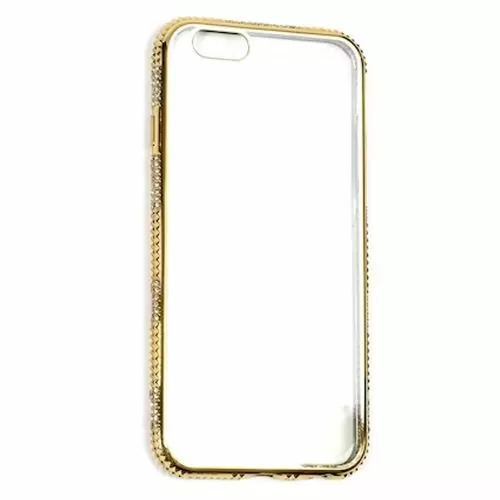 Силиконов кейс JUP Rhinestone Crystals  16746261 O, Съвместим с Apple iPhone 6 / 6S gold, Устойчивост на удари, Златист