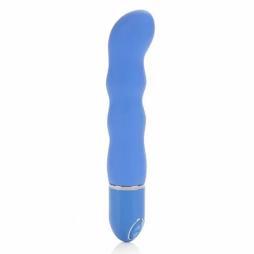 Водоустойчив вибратор California Exotic 070784 10-255  Bendie Wavy G  10 мощни функции  17 75 cm x 3 75 cm  Син