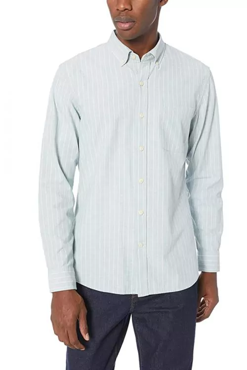 Мъжка риза Find Goodthreads AZ14508-0840375  Standard-Fit Long  Дълги ръкави  Памучна  Светлосин  M EU