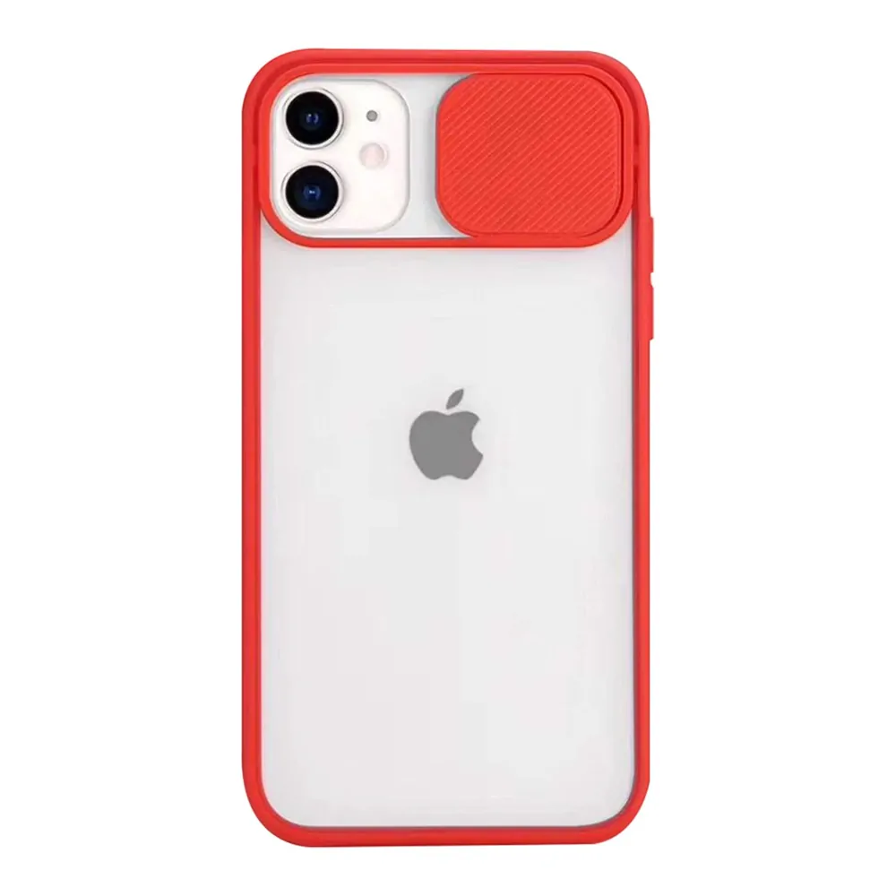 Кейс JUP  8959-3 8865-56  За iPhone 11 Pro Max  С плъзгач за камера  TPU  Червен  6 5 quot 