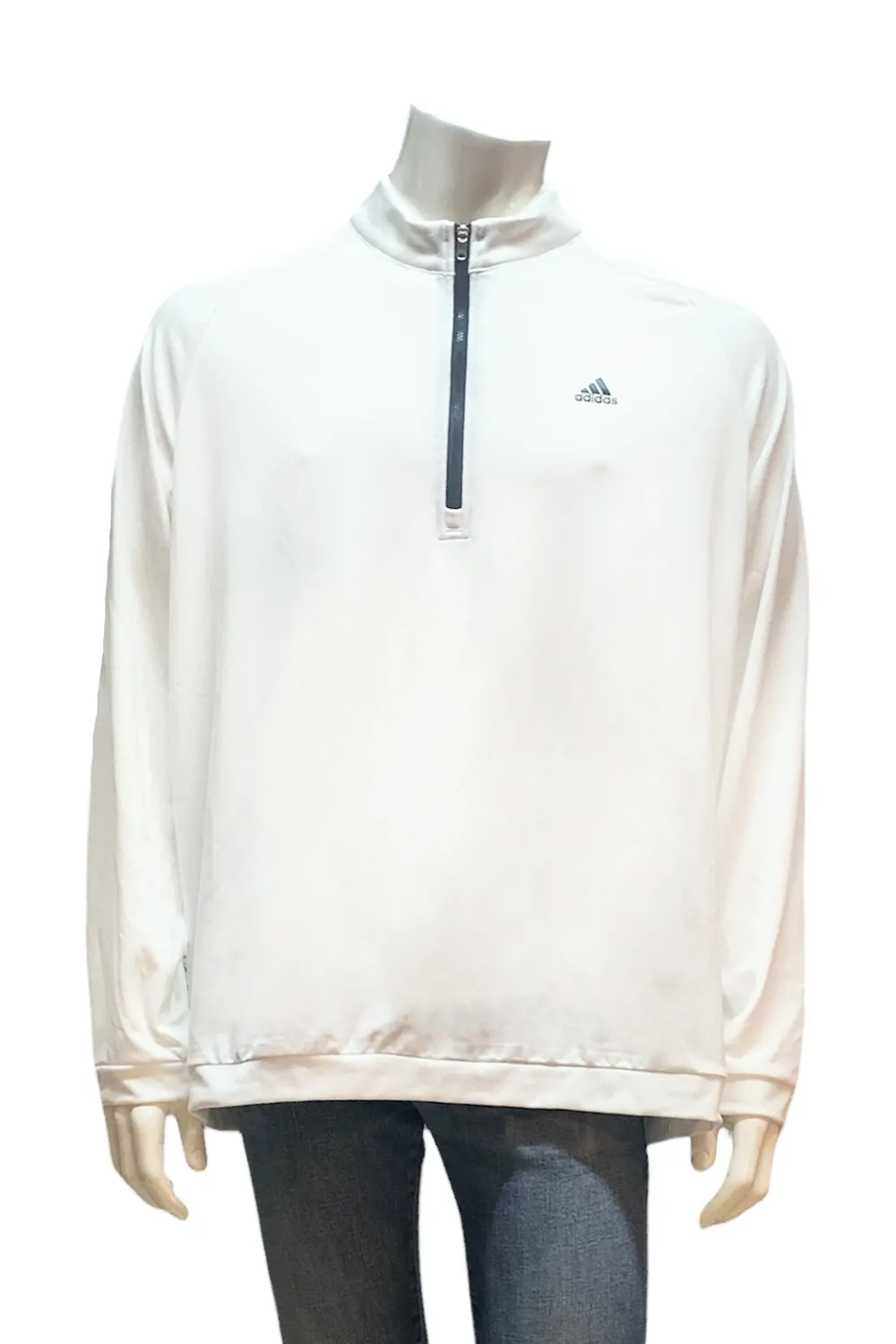 Мъжка спортна блуза за голф Adidas 3STR HZ LC LOGO 7643929 10-500  1 4 цип  Дълъг ръкав  Дишаща  XL  Бял