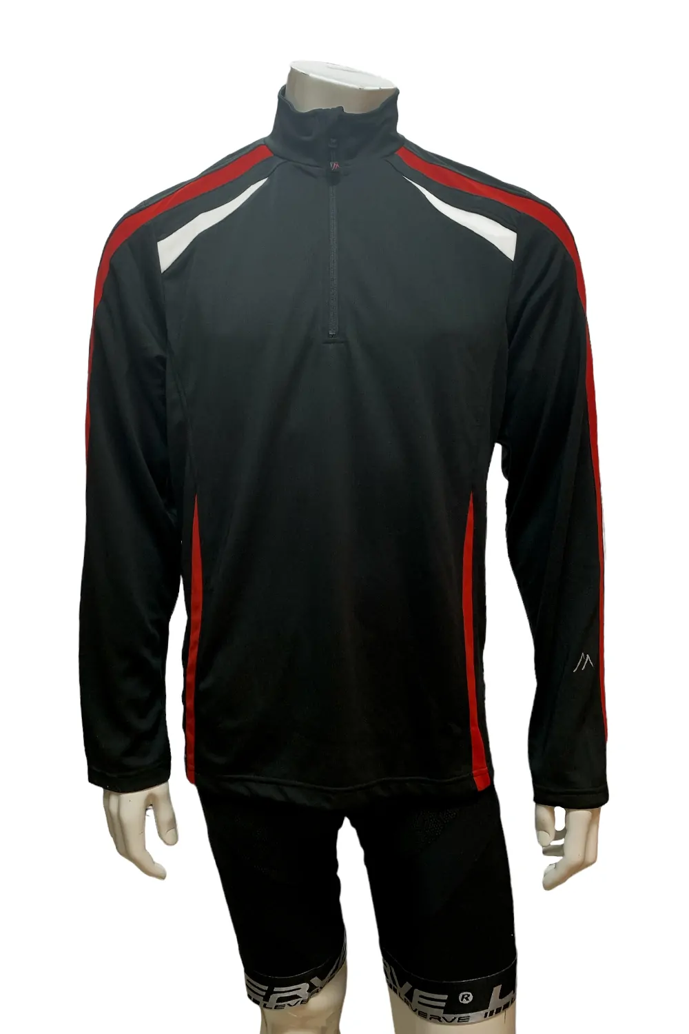 Мъжка ски блуза Maier Sports Felix 1 4 zip 0458095 10-502  1 4 цип  Дълъг ръкав  Дишаща  Бързосъхнеща  52  L  Черен Червен