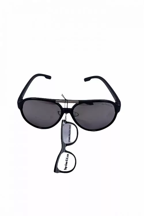 Унисекс слънчеви очила Top Gun 92053-7  Aviator модел  Огледални стъкла  UV 400  Черен