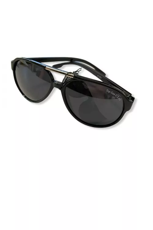 Унисекс слънчеви очила Top Gun 92053-8  Aviator модел  Пластмасова рамка  UV 400  Черен