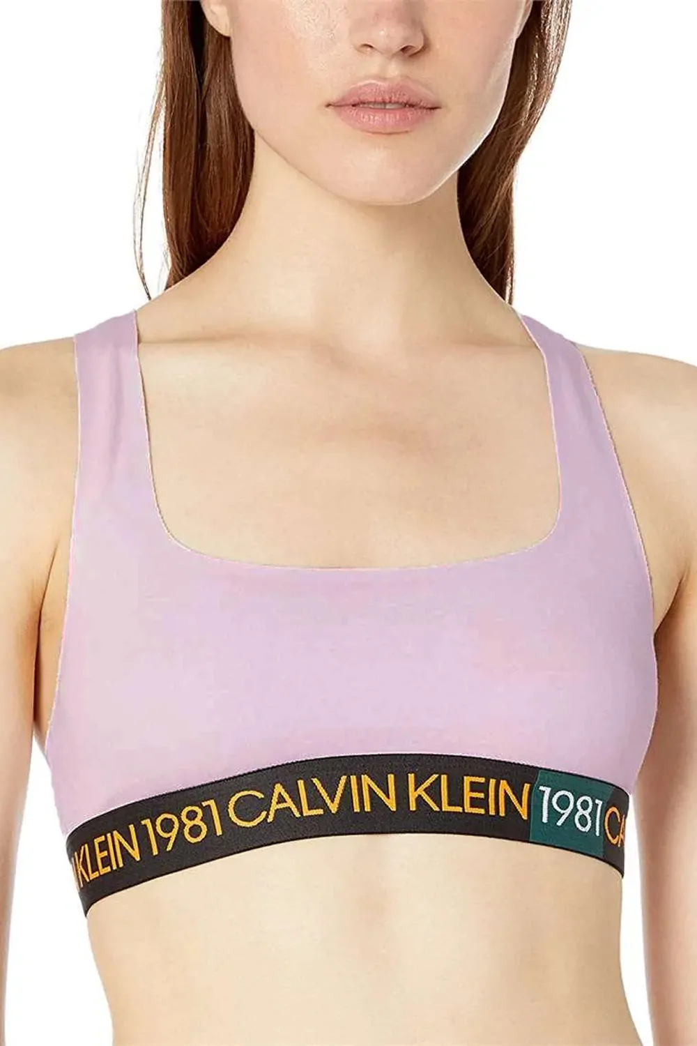 Дамски спортен сутиен Calvin Klein 1981 Bold Micro F5577-PK 10-509, Памук, Светлорозов