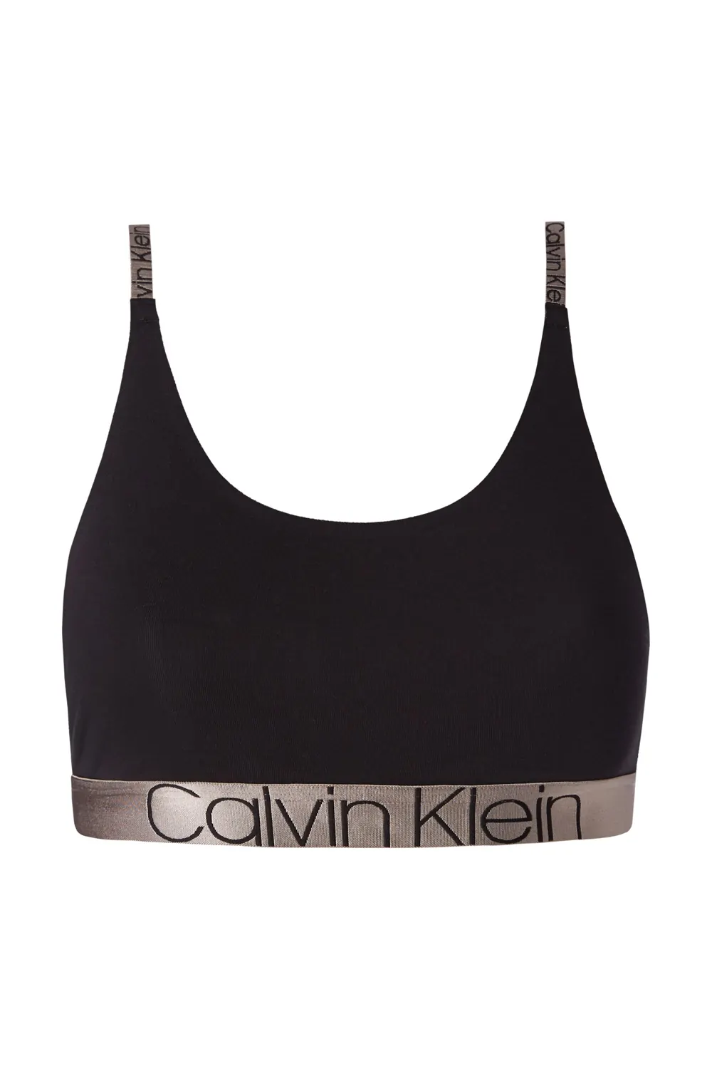 Дамски спортен сутиен Calvin Klein F6248-BK 10-512, Без подплънки, Памук, Черен