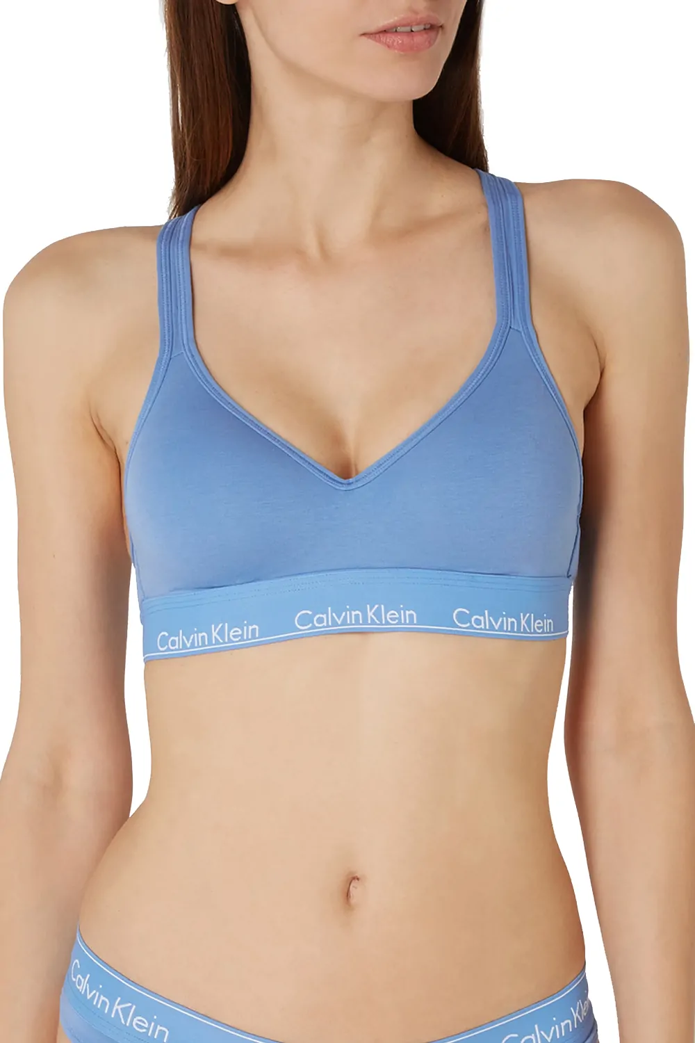 Дамски спортен сутиен Calvin Klein Modern Cotton F1654-BL-S 10-513  Подплатени чашки  Памук  S  Син