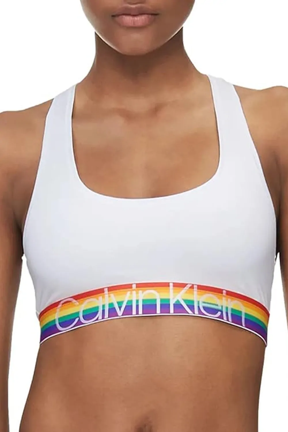 Дамски спортен сутиен Calvin Klein Modern Cotton Pride F6010-WТ 10-510  Памук  Бял