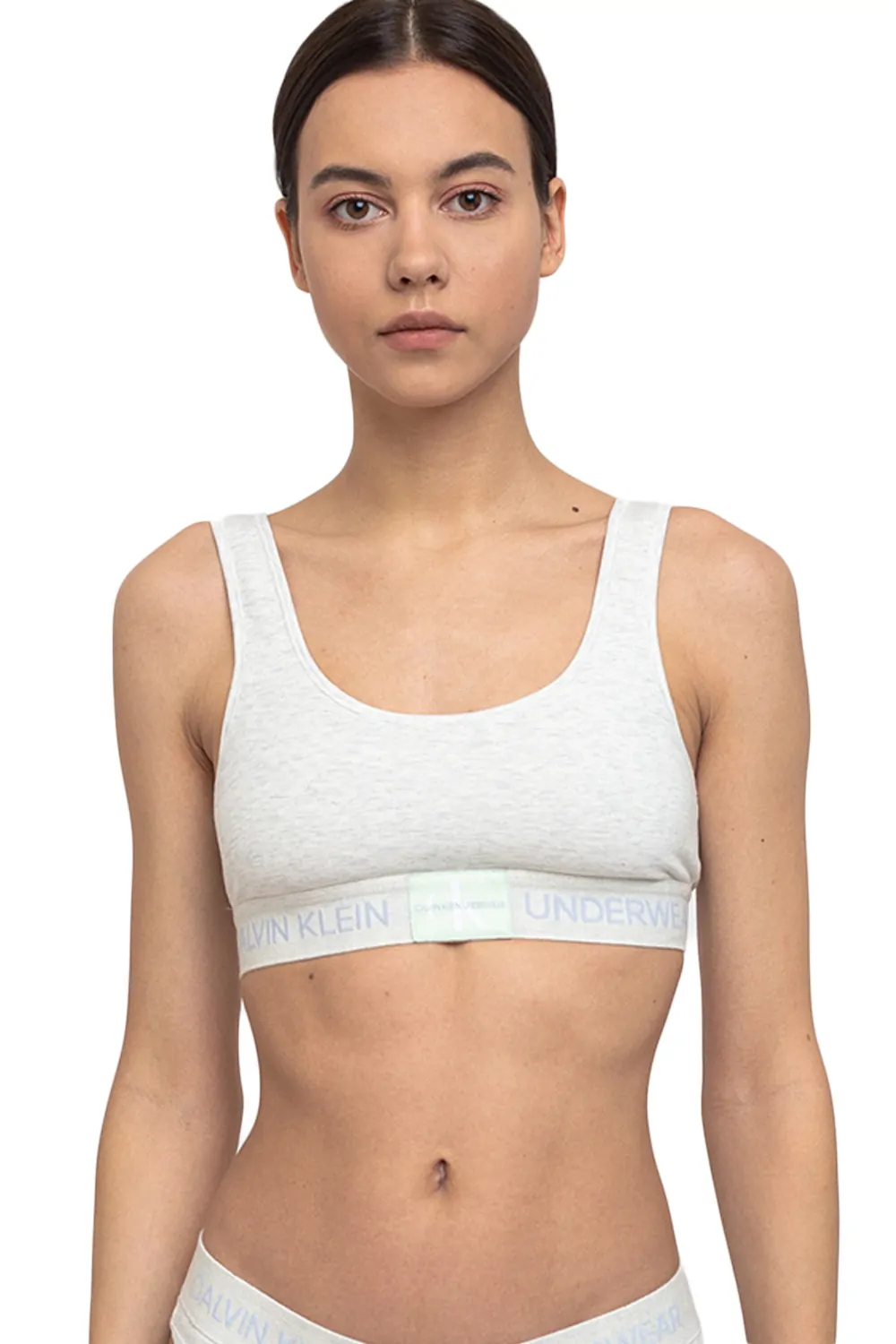 Дамски сутиен Calvin Klein Underwear F4918-GR 10-510  Меки чашки  Памук  Сив