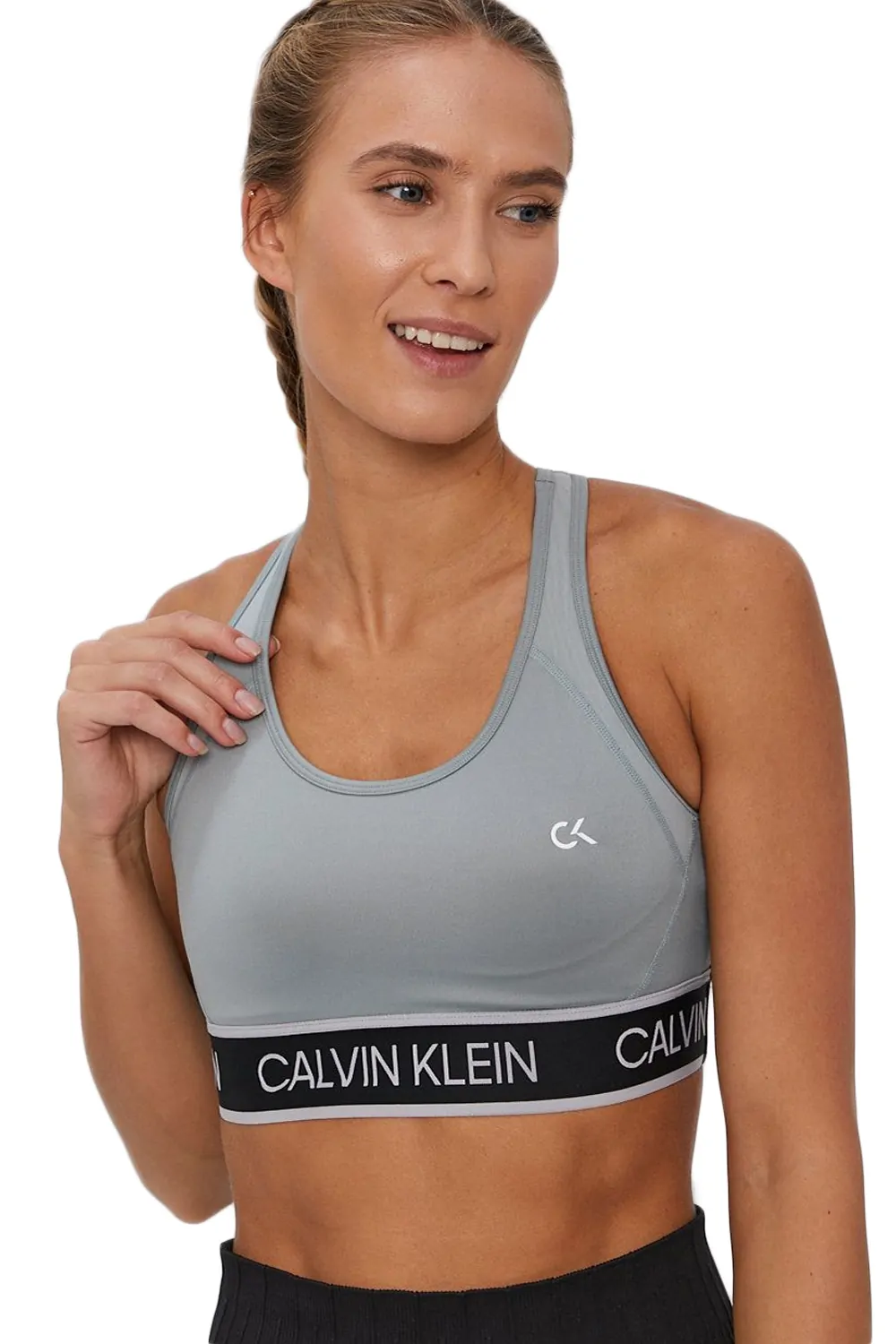 Дамски спортен сутиен Calvin Klein Performance 342227-MT 10-511  Без подлънки  Зелен Сив