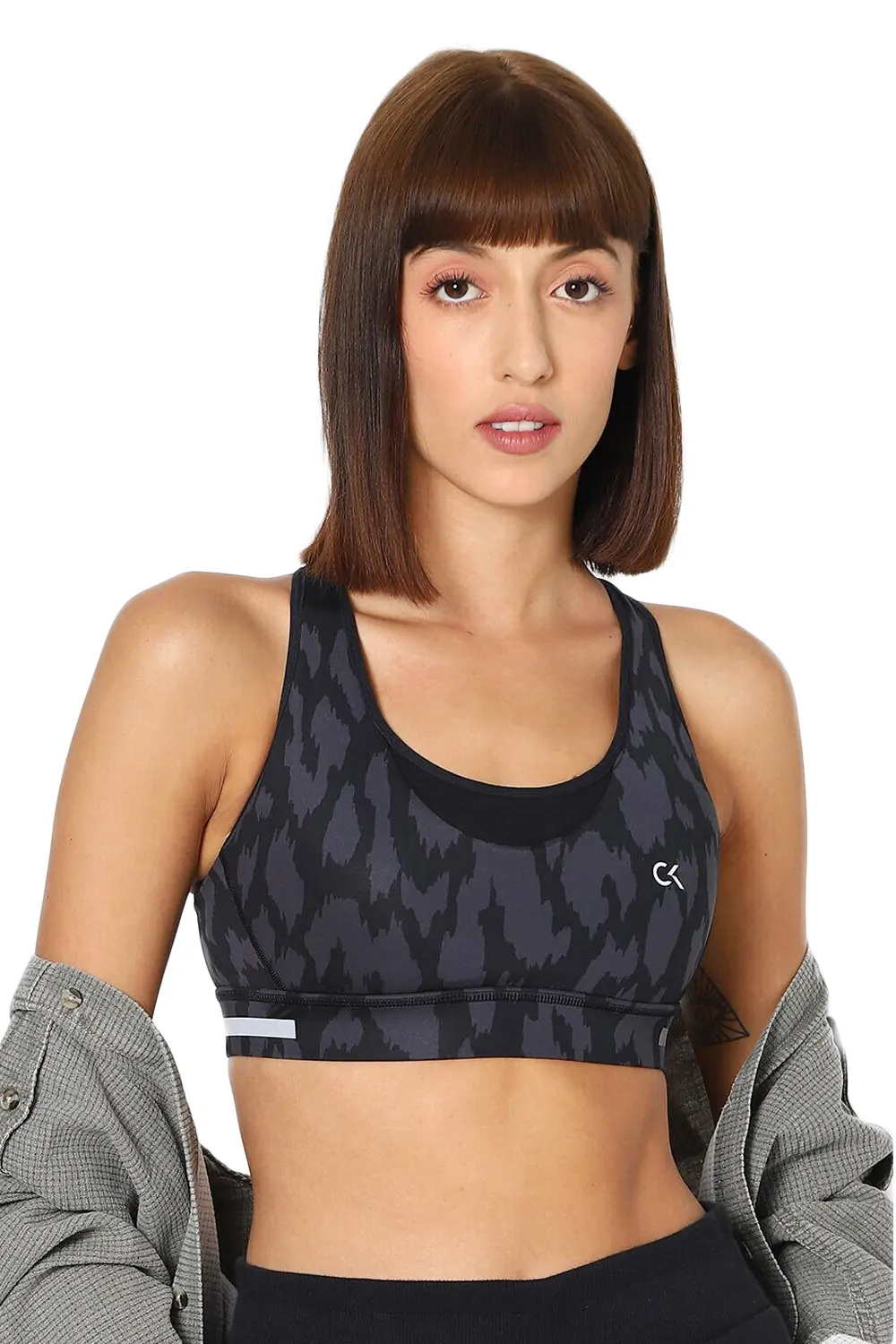 Дамски спортен сутиен Calvin Klein Performance Medium Support  2687728 10-511  Средна стегнатост  L  Черен