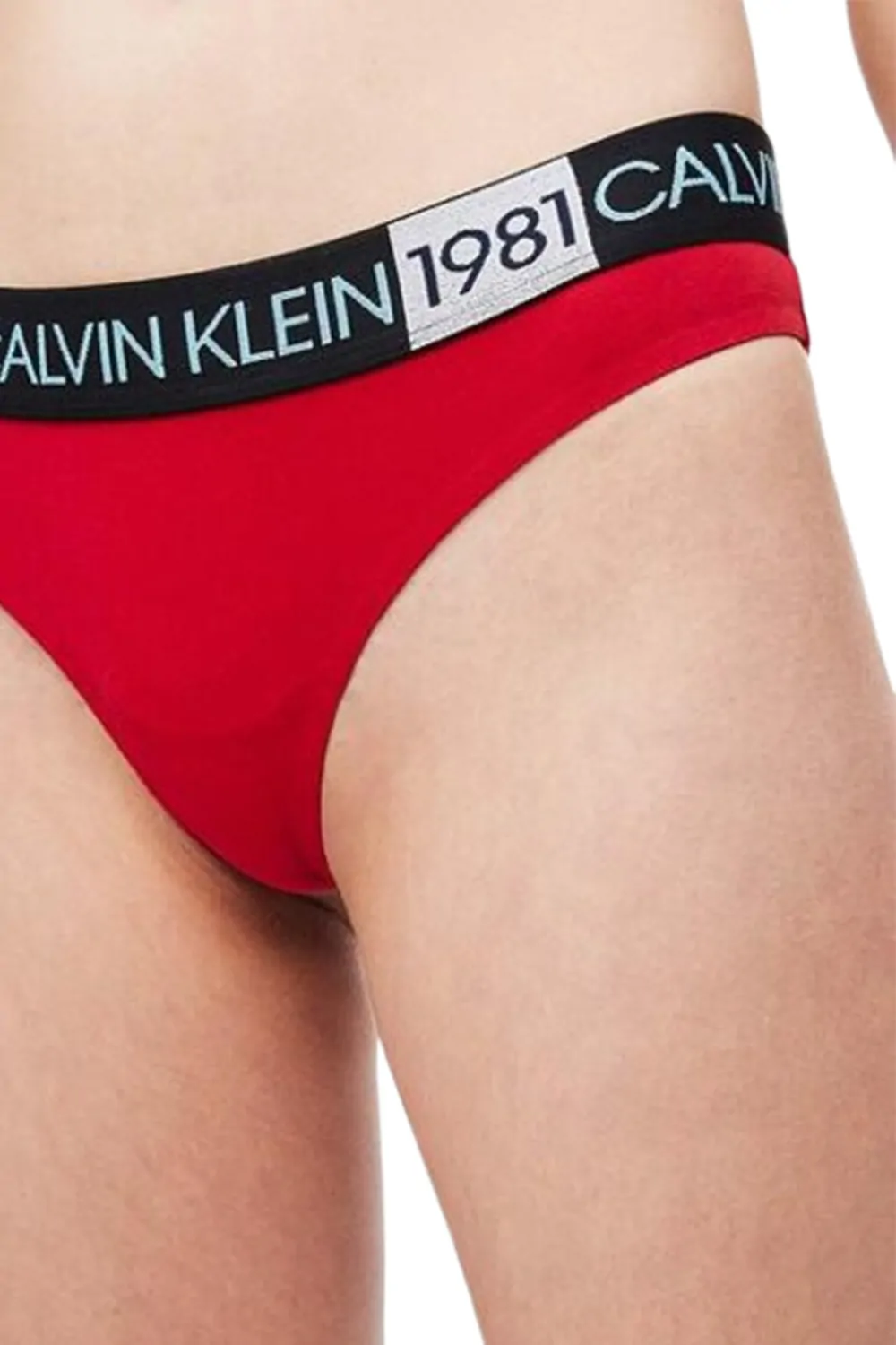 Дамски прашки Calvin Klein Women s 1981 Bold Logo Thong String F5448-RD-S 90-8  Памук  S  Червен