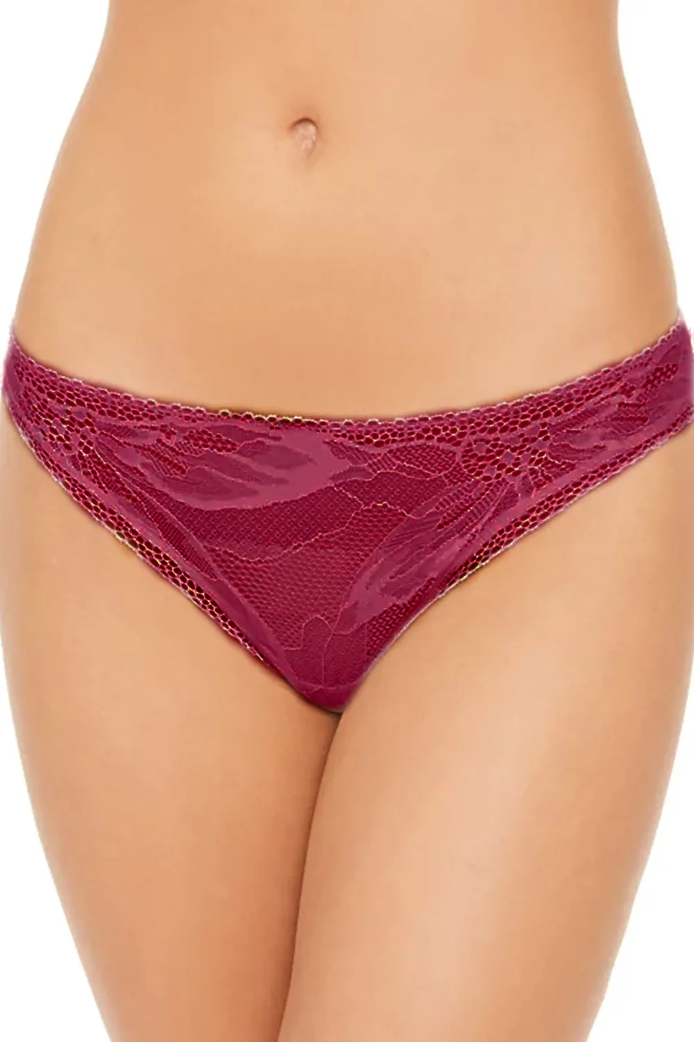 Дамски прашки Calvin Klein F5366-PP-M 90-14  Дантела  Полупрозрачни  Флорални елементи  M  Тъмно цикламено