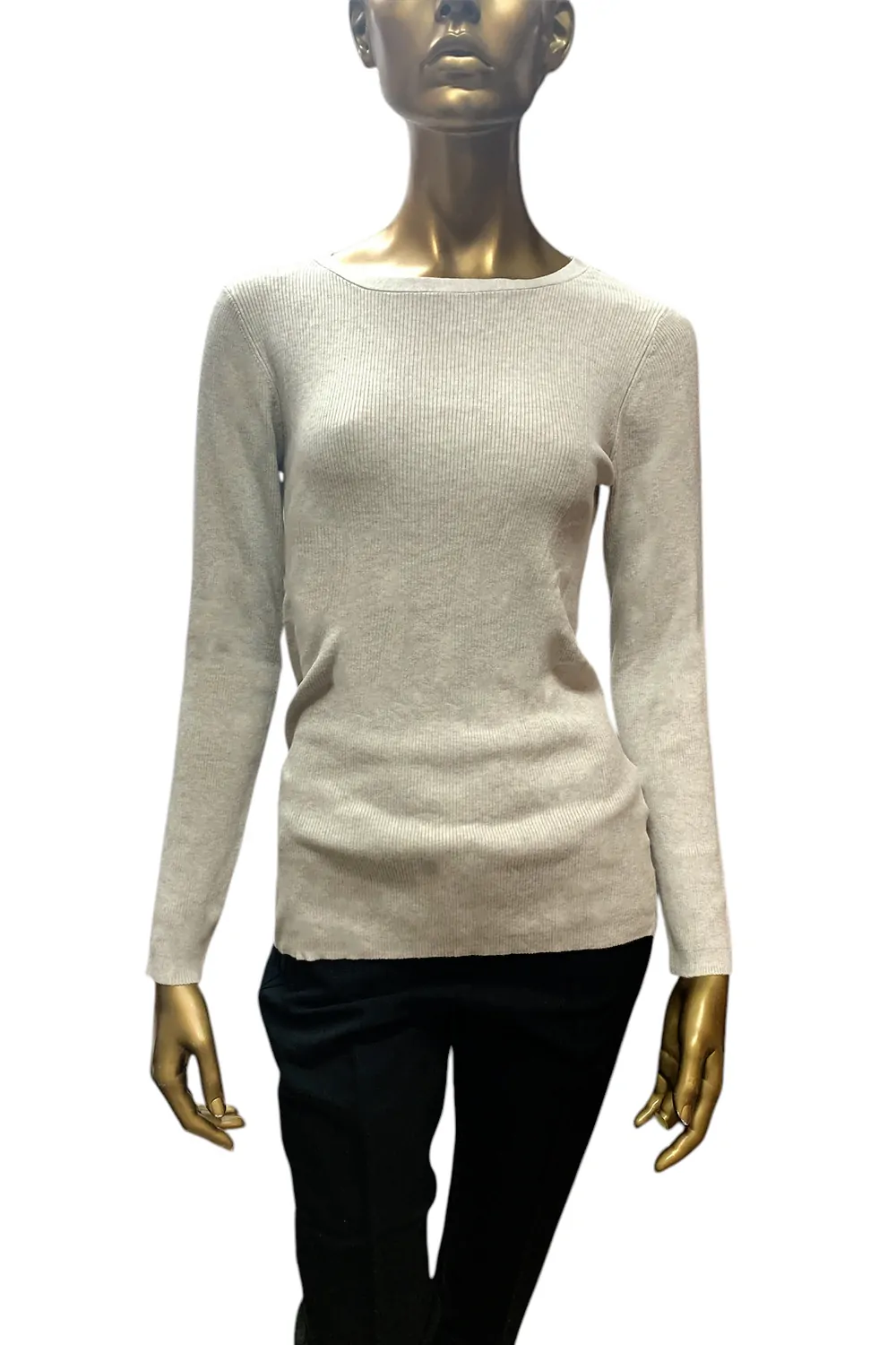Дамска блуза ETAM K Abey Bato 473217-EC-XL 8801-2  Дълъг ръкав  Овално деколте  XL  Сив