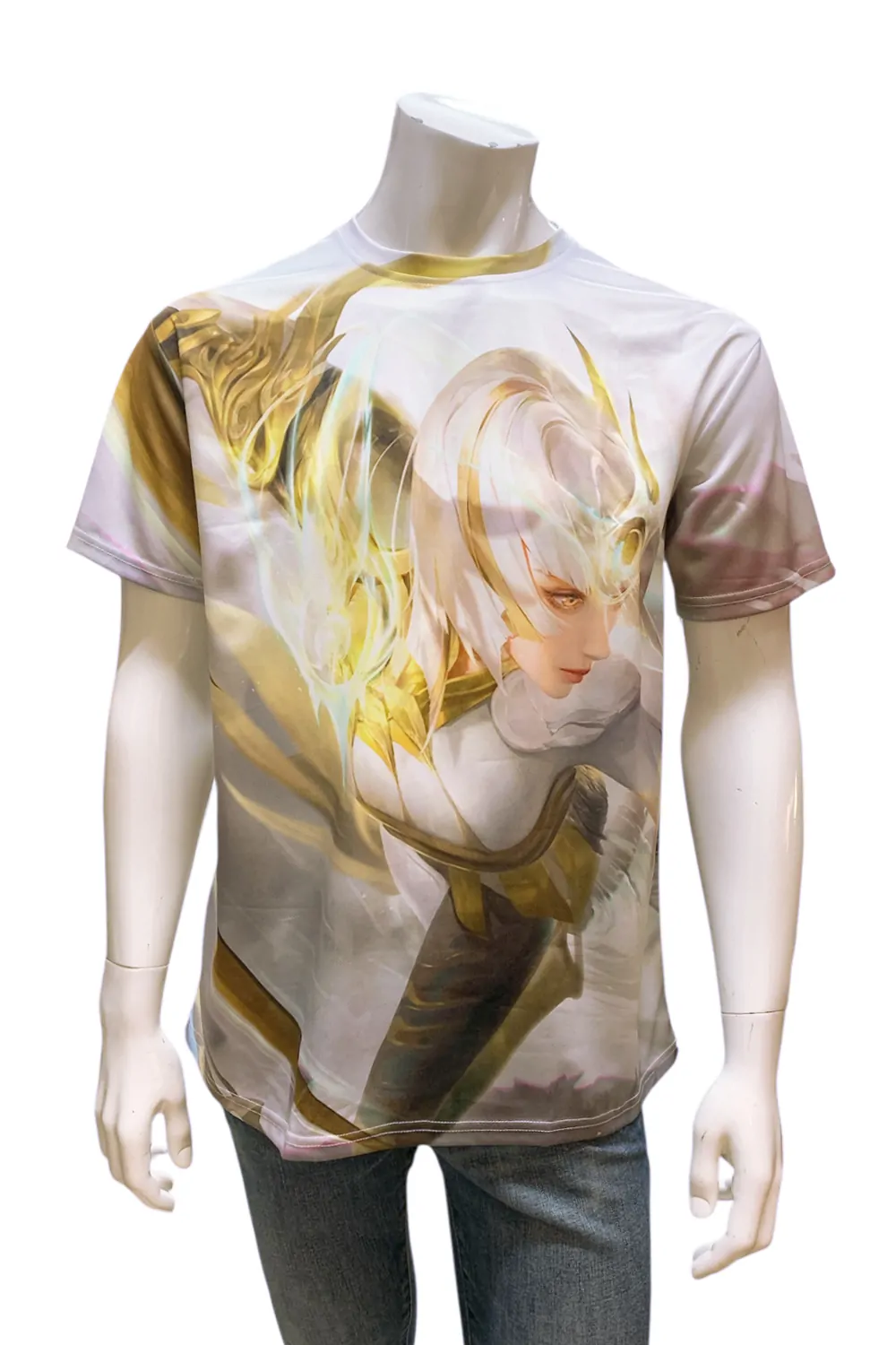 Мъжка тениска JUP 4606434 90-39  Honor of Kings  Jing  3D принт  Лека и дишаща материя  2XL  Бял Златист