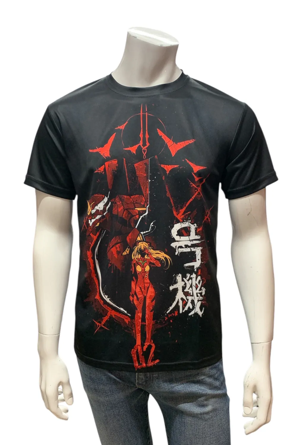 Мъжка тениска JUP 9751989 90-39  Evangelion Asuka  3D принт  Лека и дишаща материя  М  Черен