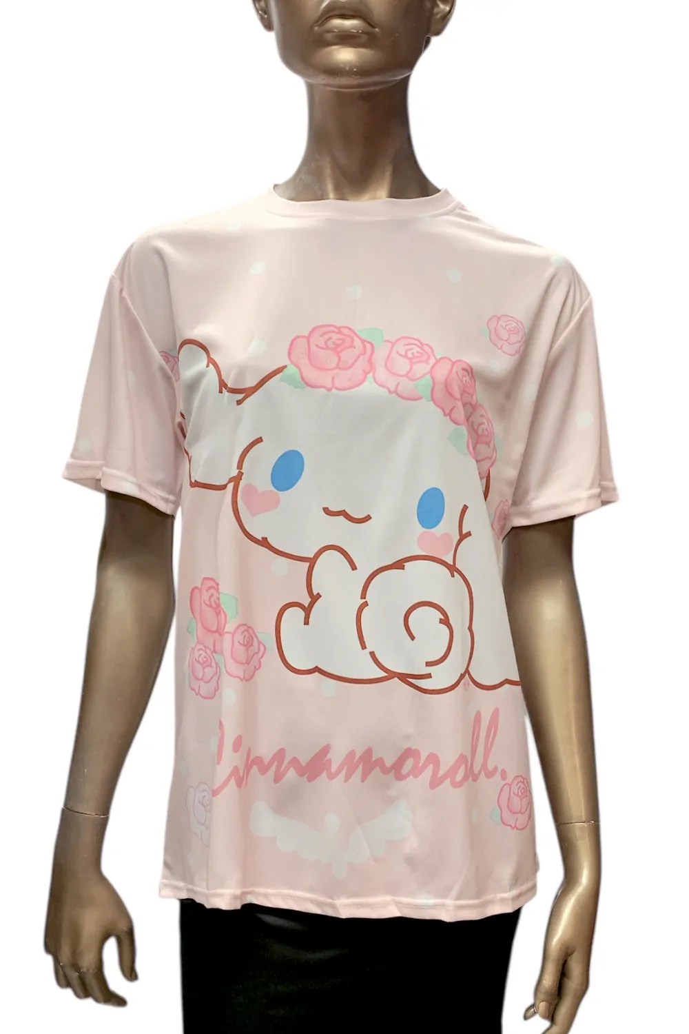 Дамска тениска Hello Kitty 9880638 90-39  3D принт на Cinnamoroll от Hello Kitty  L  Бледорозов