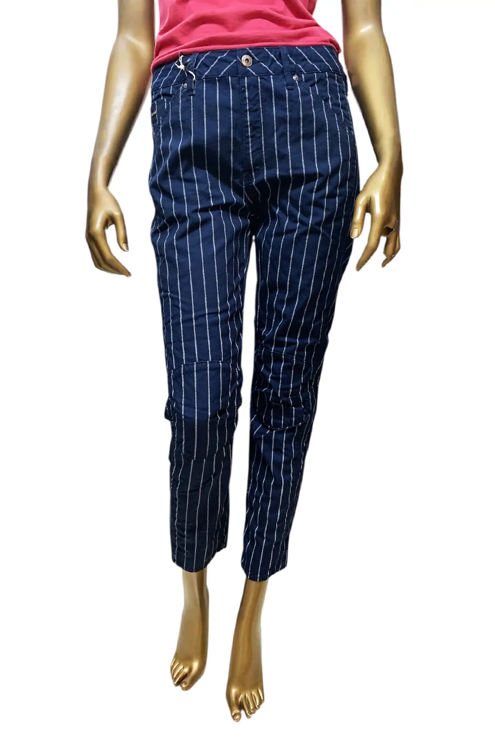 Дамски панталони G-Star RAW 5622 3D MID BOYFRIEND  8819828 16113-5  Средна талия  Regular fit  Памук  Райе  4 джоба  W27-L32  Тъмносиньо