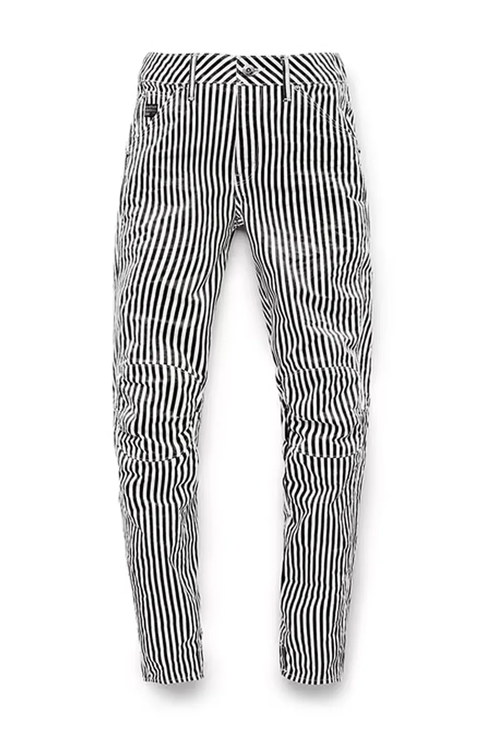 Дамски панталони G-Star RAW 5622 3D MID BOYFRIEND 6109273 16113-5  Средна талия  Regular fit  Памук  Райе  4 джоба  W26-L30  Черен Бял