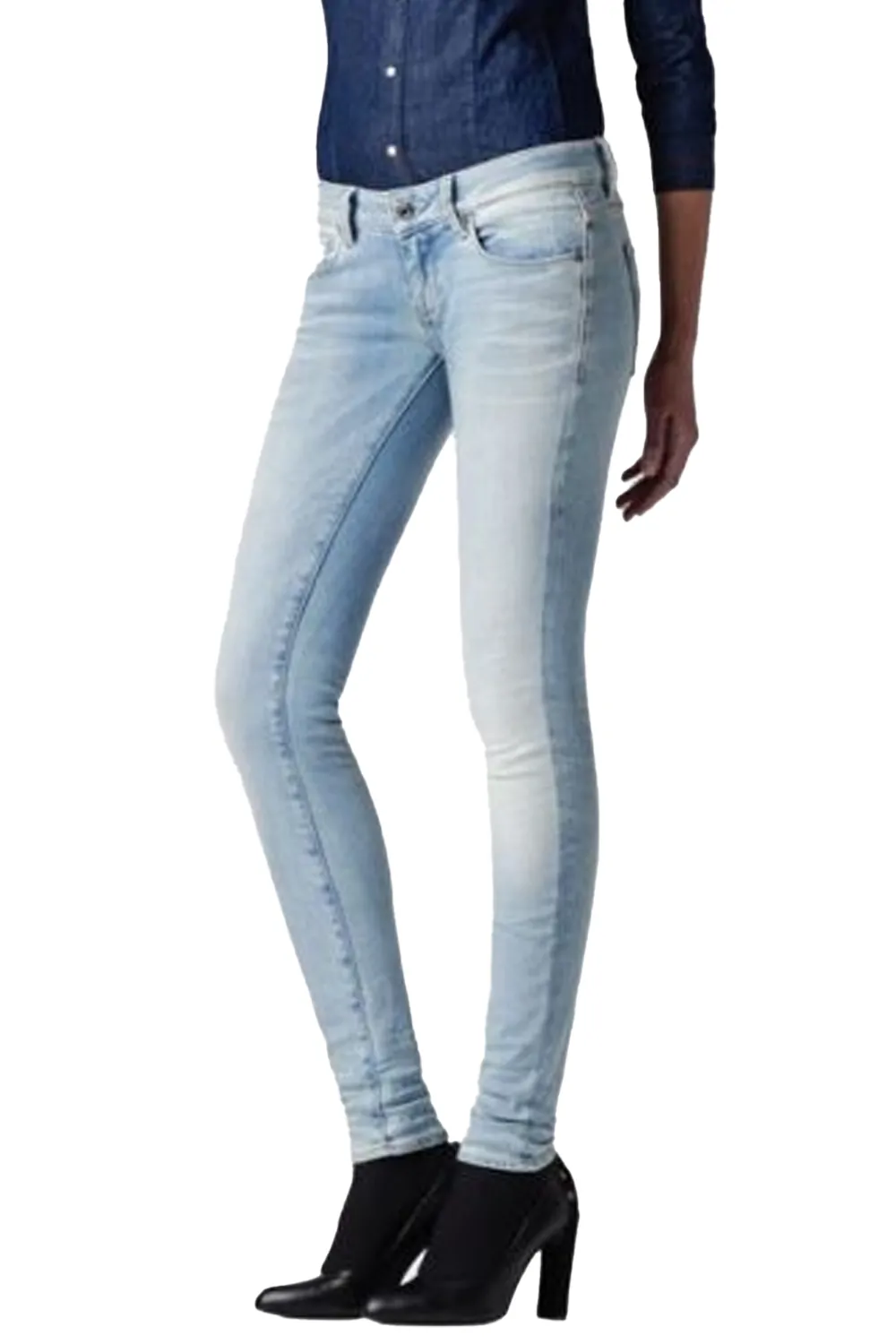 Дамски дънки G-Star RAW 3301 LOW SUPER SKINNY 1968736 16113-7  Ниска талия  Super Skinny  Четири джоба  W28-L32  Светлосин