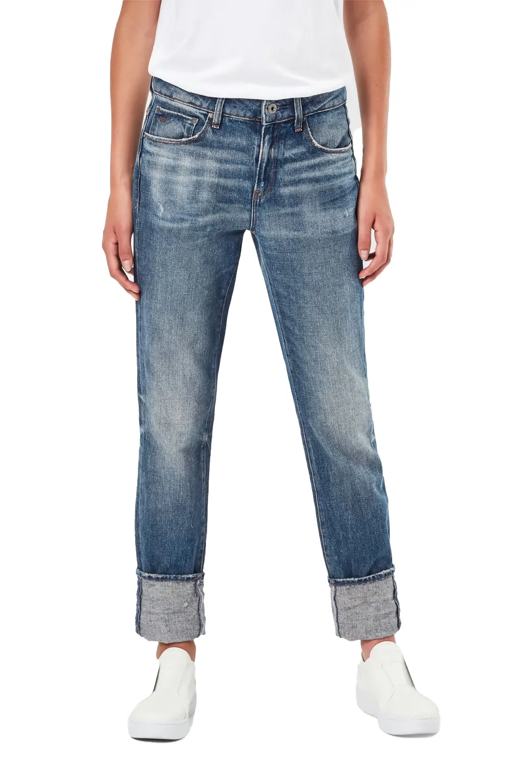 Дамски дънки G-Star RAW 3301 High Waist Straight TU  Висока талия  Права кройка  Тъмносин