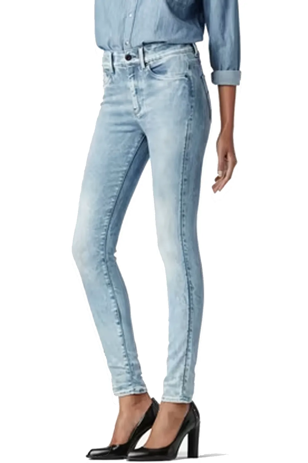 Дамски дънки G-Star RAW 3301 ULTRAHIGH SUPER SKINNY 2585642 16113-7  Много висока талия  Super skinny  W28-L32  Светлосин