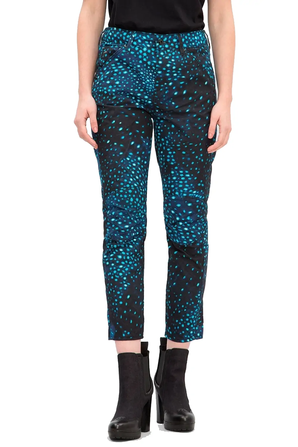 Дамски дънки G-Star RAW Elwood X25 3D Boyfriend 6112723 16113-8  Pharrell Williams Whale Shark  Памук  W33-L34  Черен Син