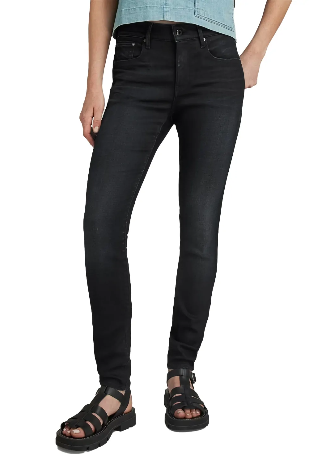 Дамски дънки G-Star RAW High Skinny Slander Superstretch 8658221 16113-7  Висока талия  Плътно прилепнали  W27-L32  Тъмносив