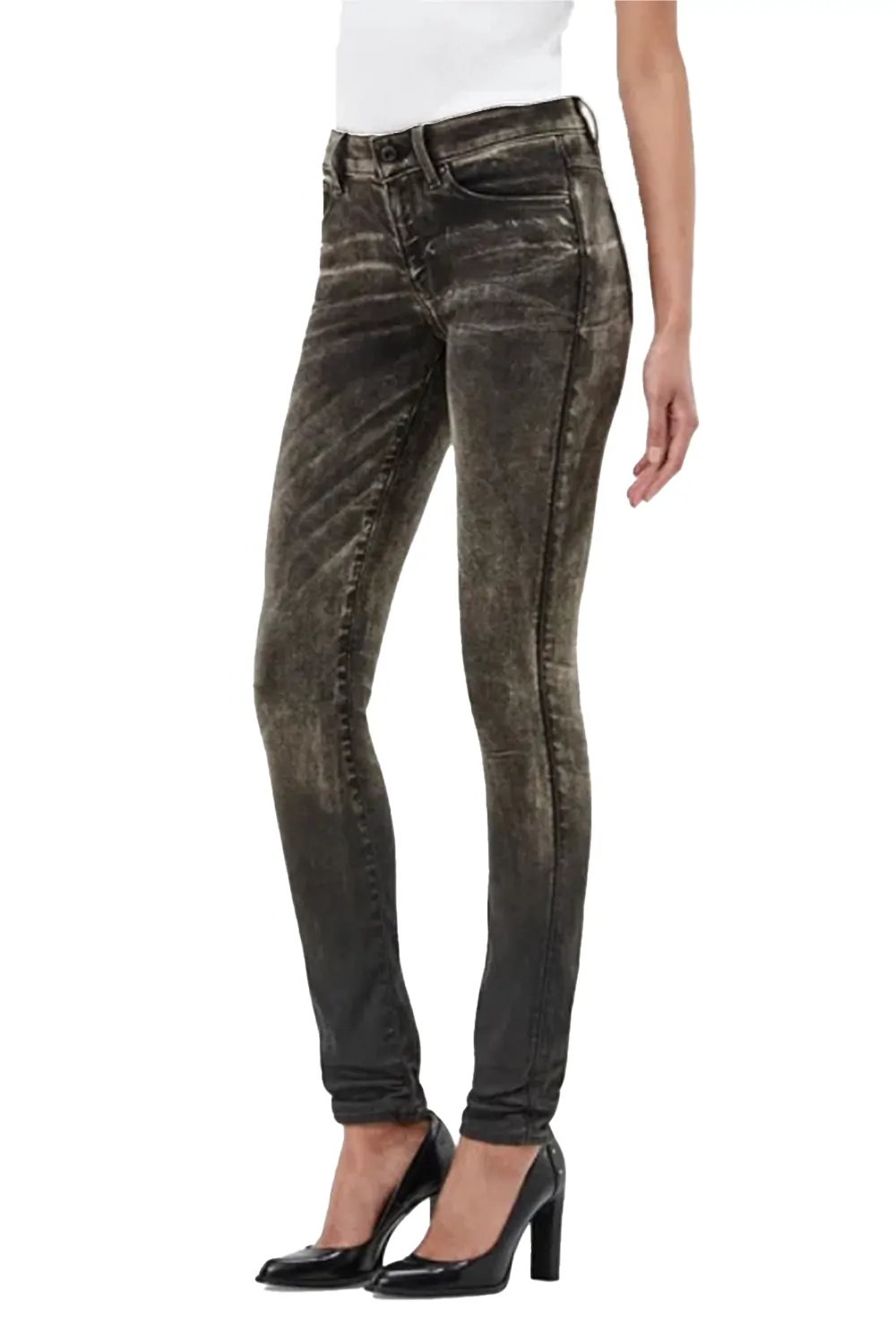 Дамски дънки G-Star RAW High Skinny Slander Superstretch 8660286 16113-7  Висока талия  Плътно прилепнали  W25-L28  Тъмносив