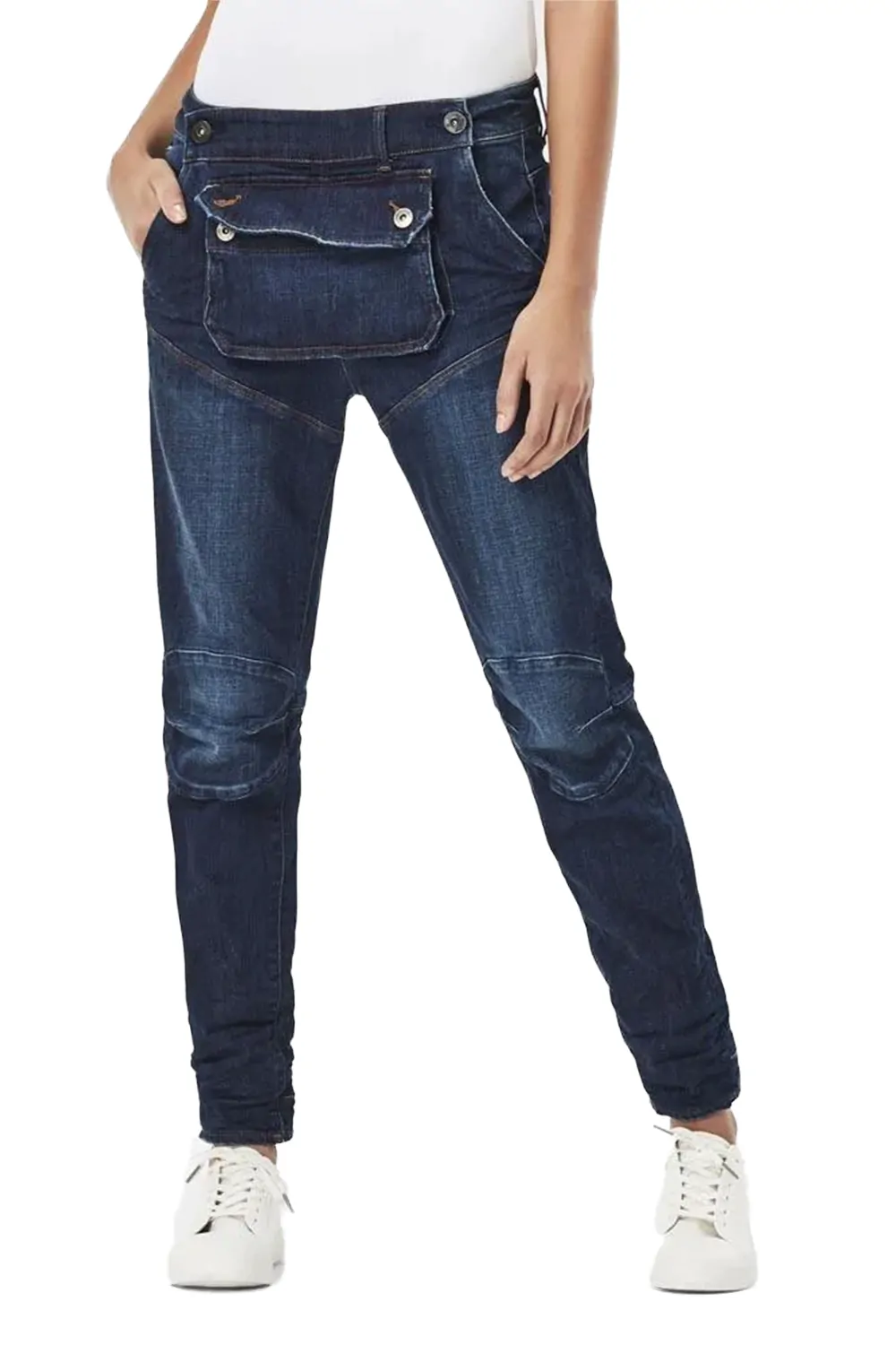 Дамски дънки G-Star RAW 5620 3D Pouch Boyfriend *6268390 16113-9, Чантичка, Памук, W27-L32, Тъмносин