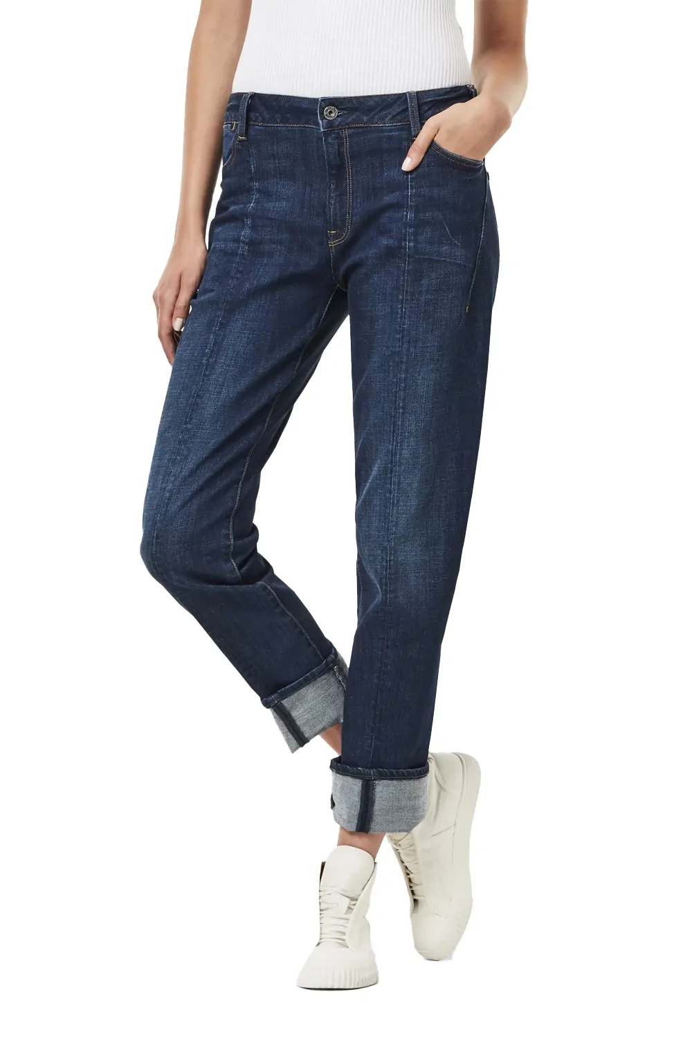 Дамски дънки G-Star RAW LANC 3D MID BOYFRIEND 6322542 16113-11  Средна талия  Леко стеснен крачол  W27-L32  Тъмносин