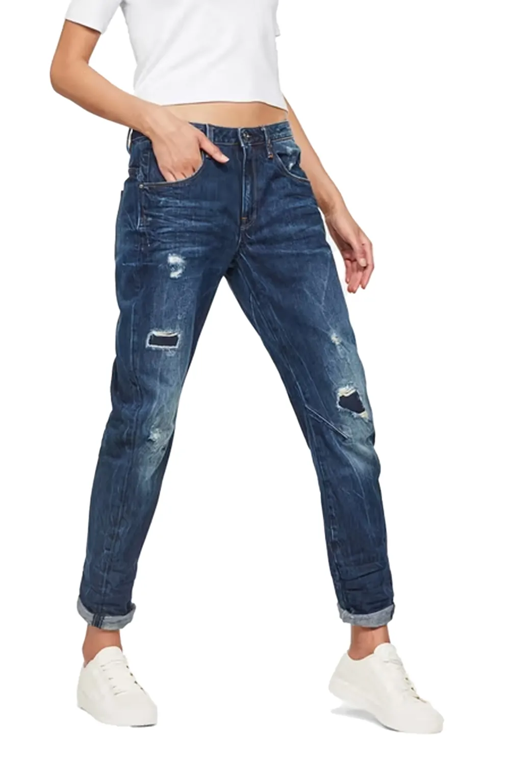 Дамски дънки G‑Star RAW Arc 3D Low Boyfriend 7105382 16113‑15  Ниска талия  Леко стеснен крачол  W27‑L32  Тъмносин